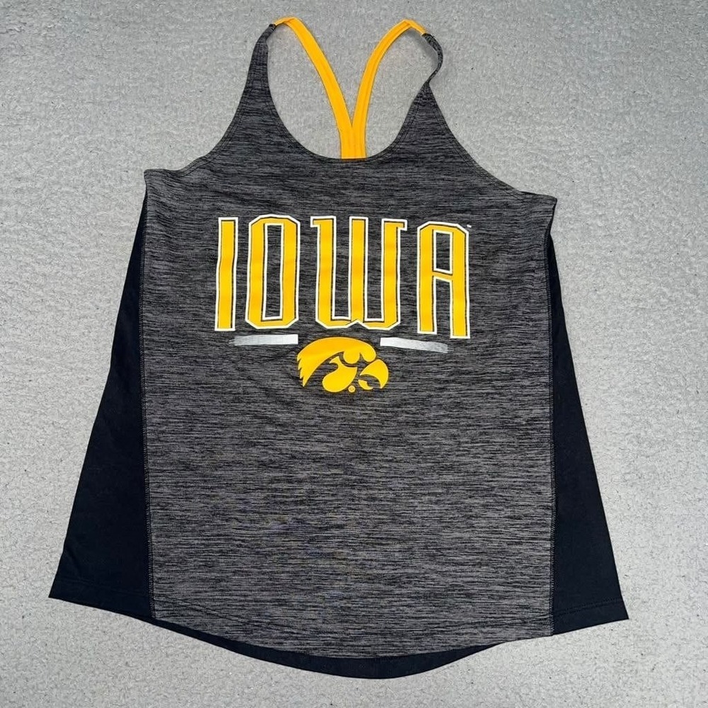 Champion Iowa Hawkeyes Sachs Tank Top Women's XS Gray 2-Hit Scoop Neck Racerback